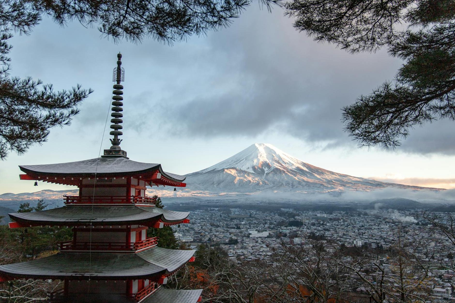 Red and Gray Pagoda Temple