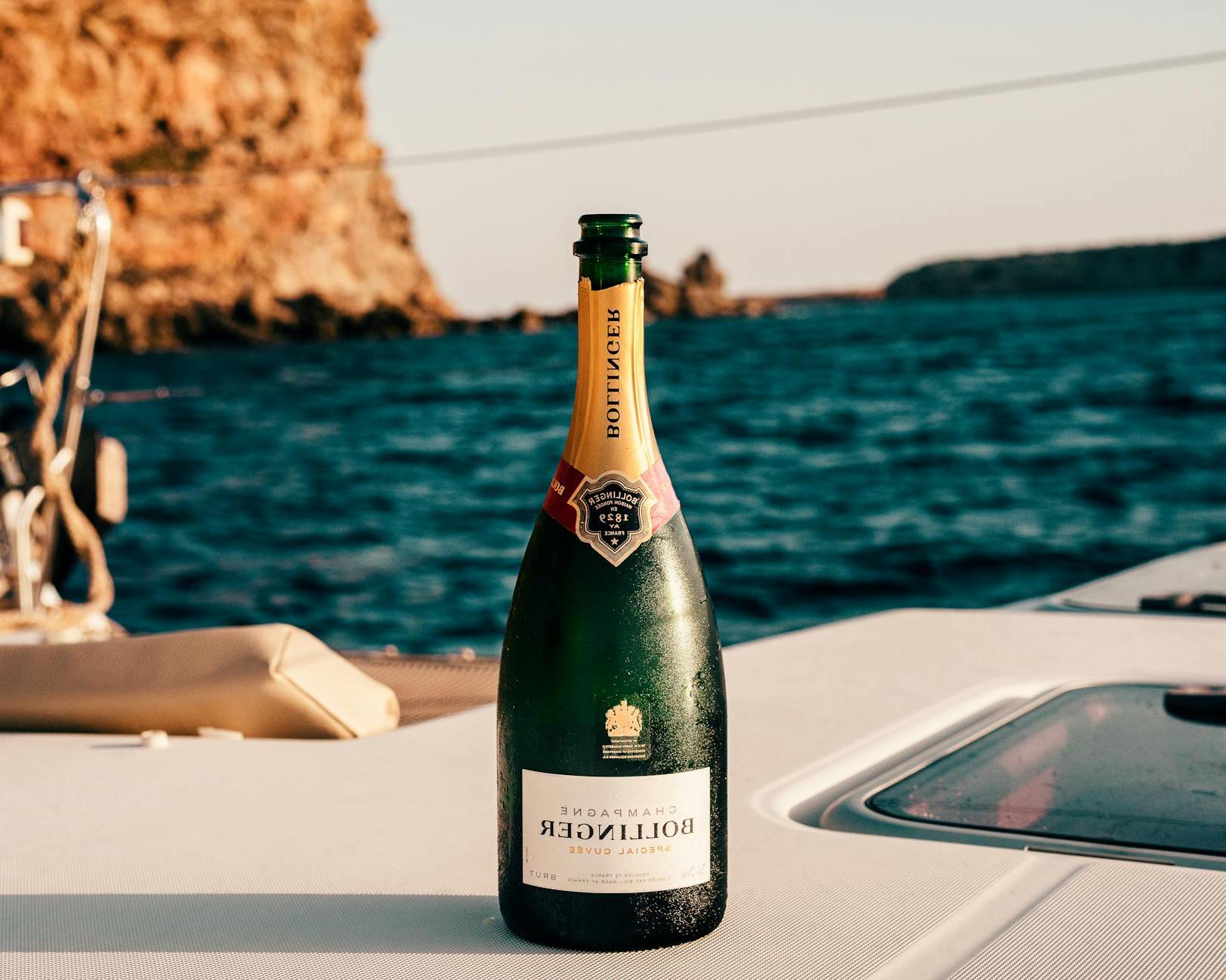 Bollinger Wine Bottle on Boat