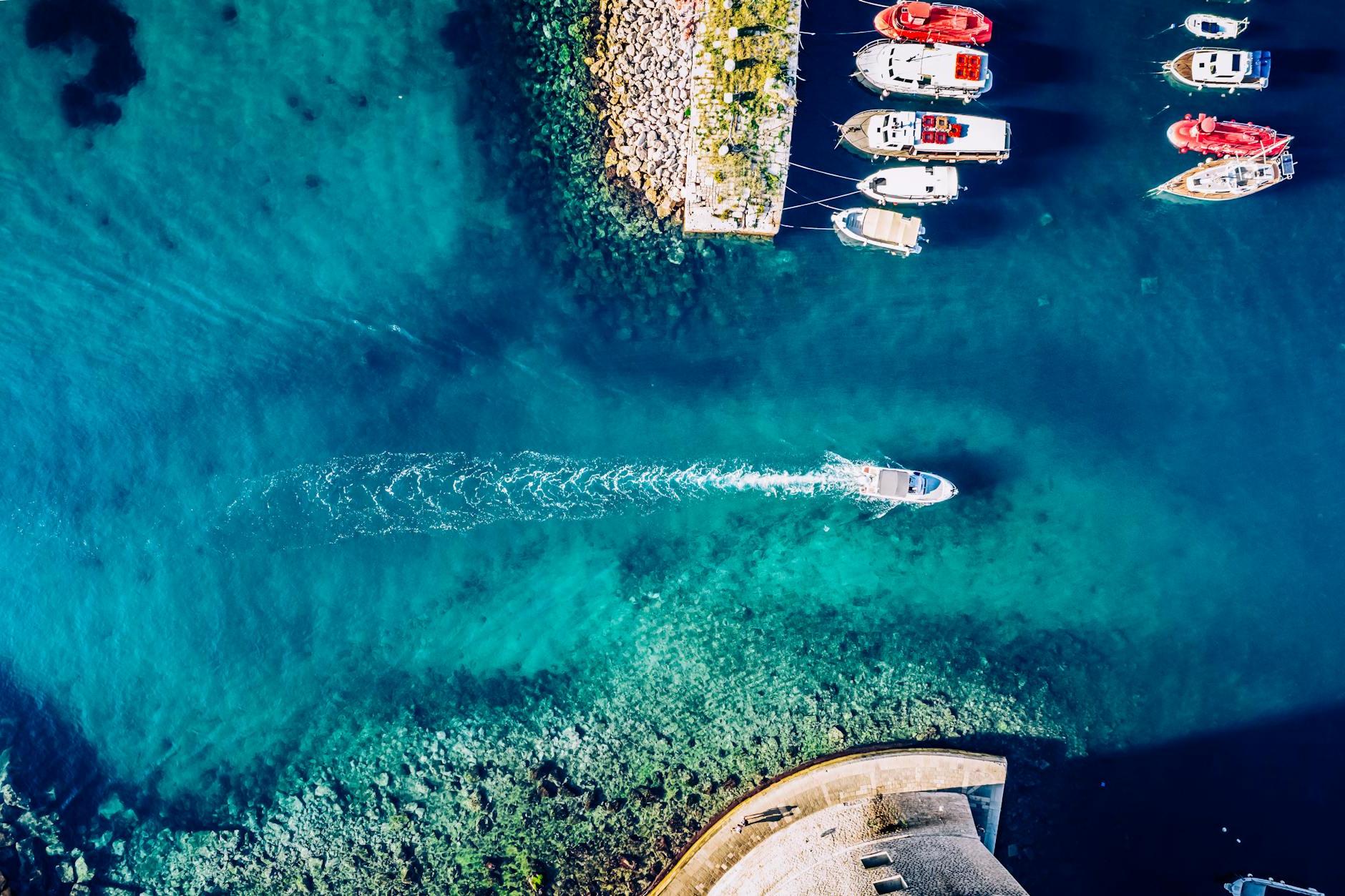 Aerial Photography of Boats in the Sea