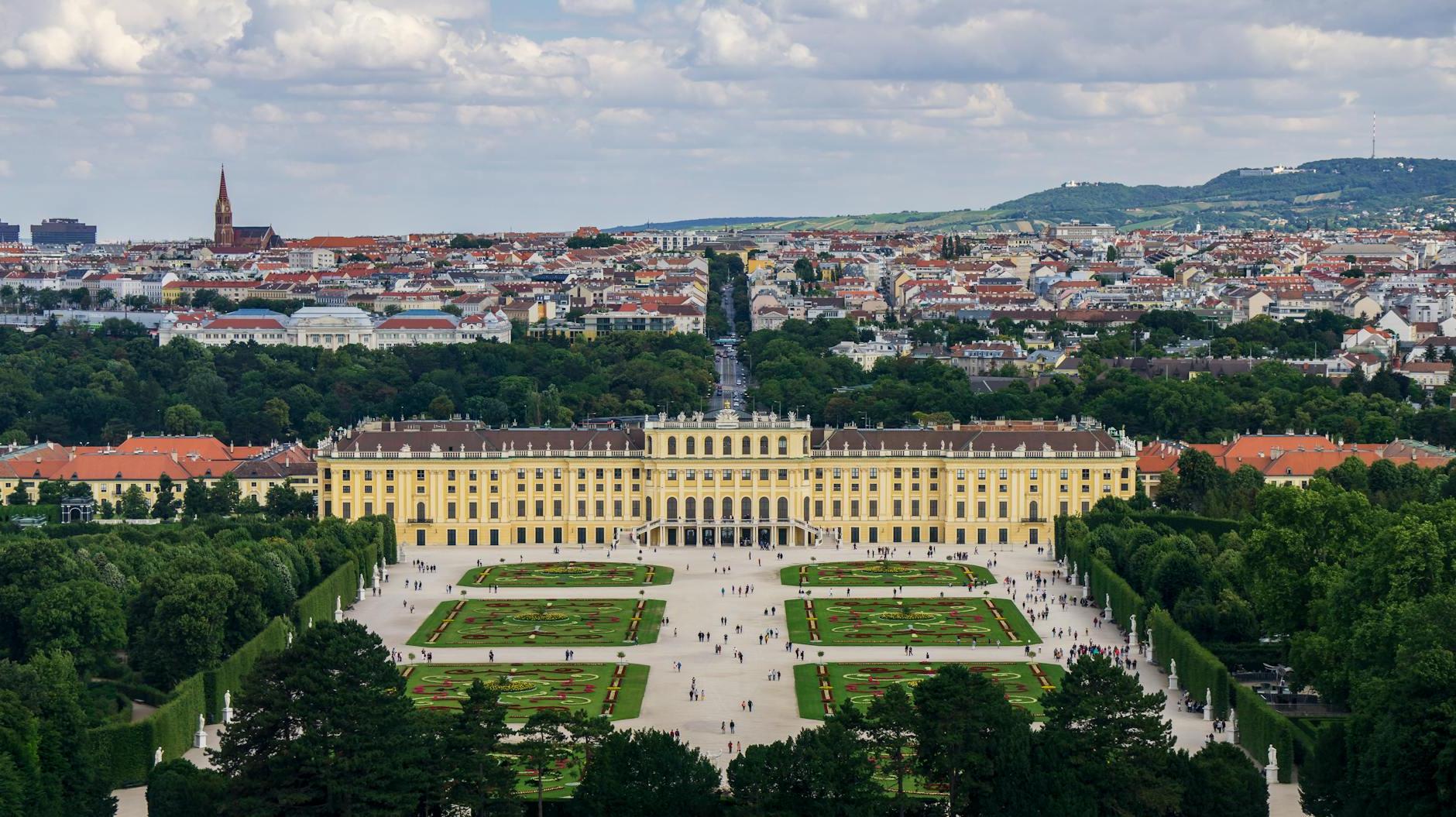 Schönbrunn Palace in Drone Shot