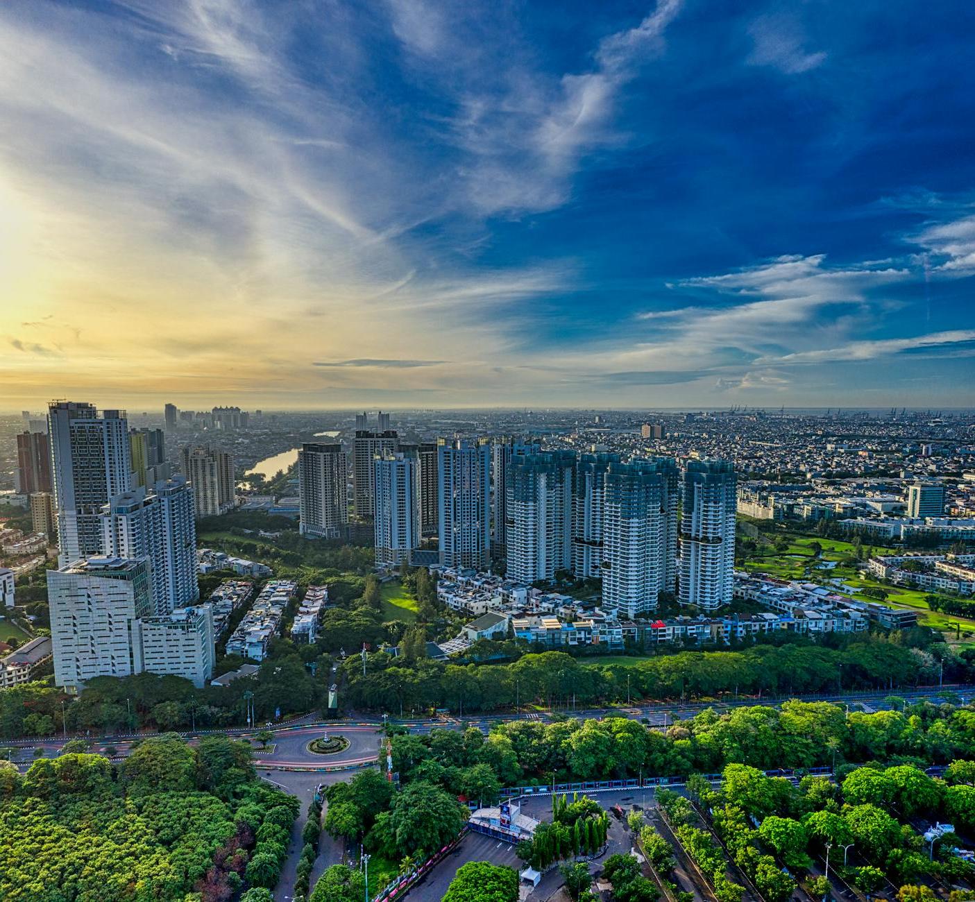 City Skyline Under The Blue Sky