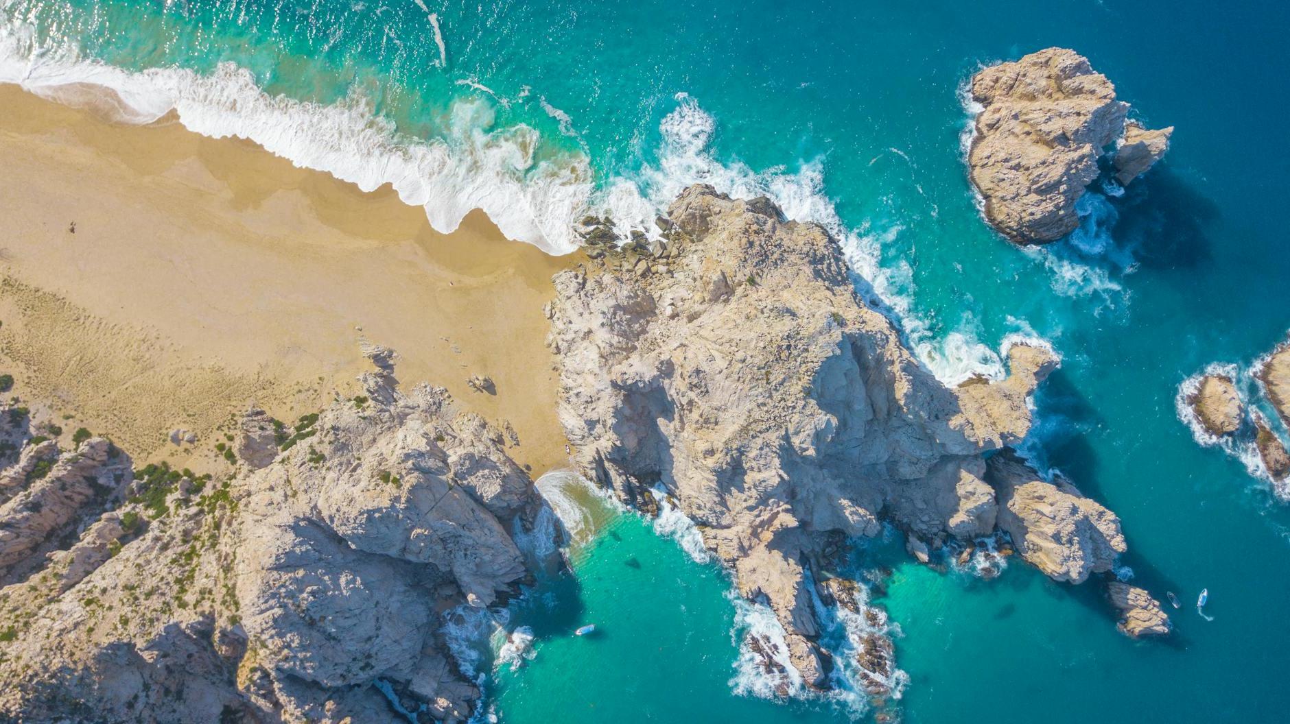 Aerial Shot Of An Island