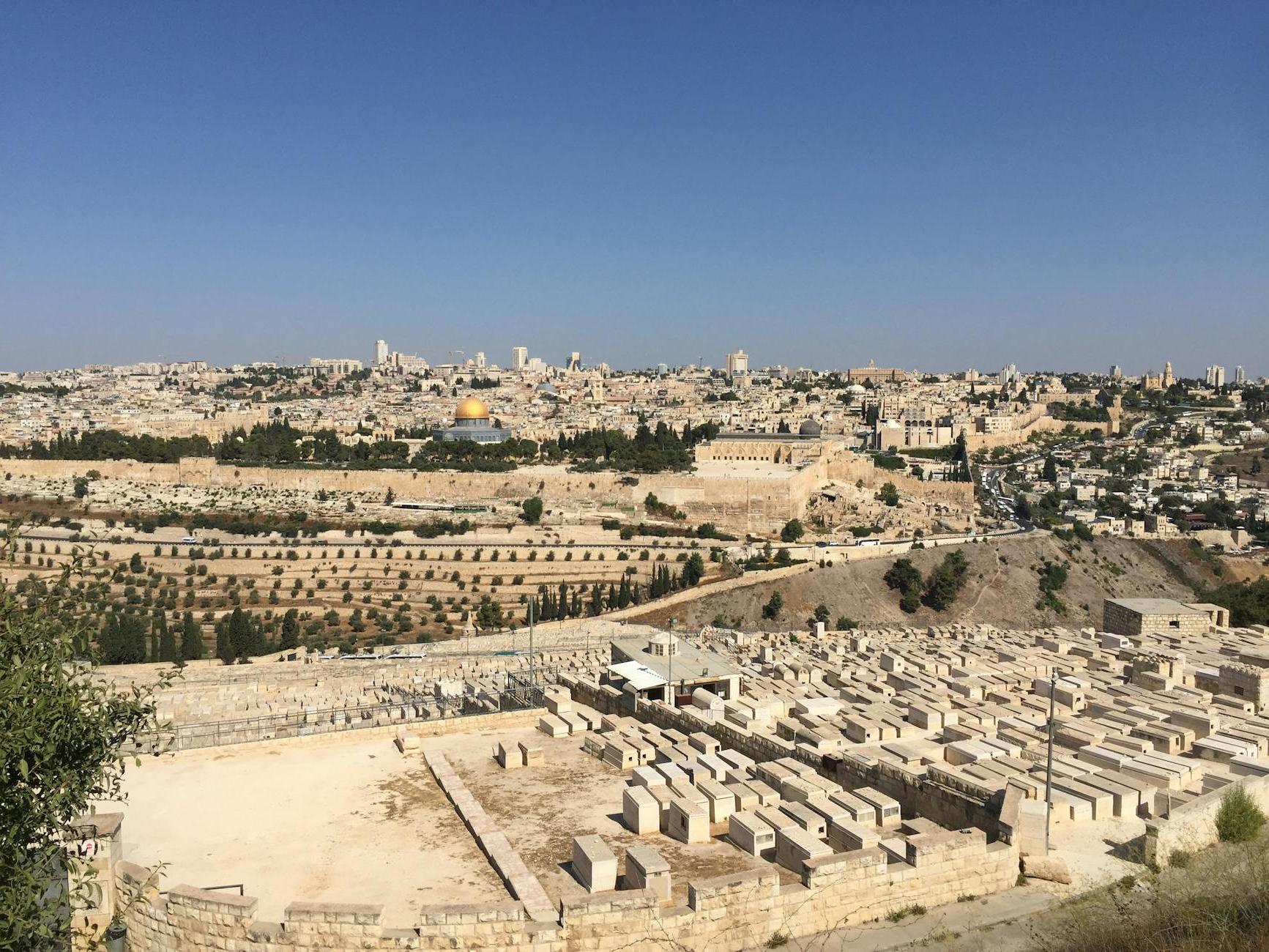 Ancient city with old buildings on sunny day