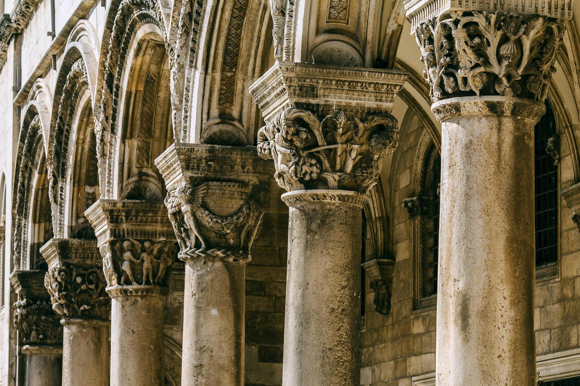 Stone columns of old palace