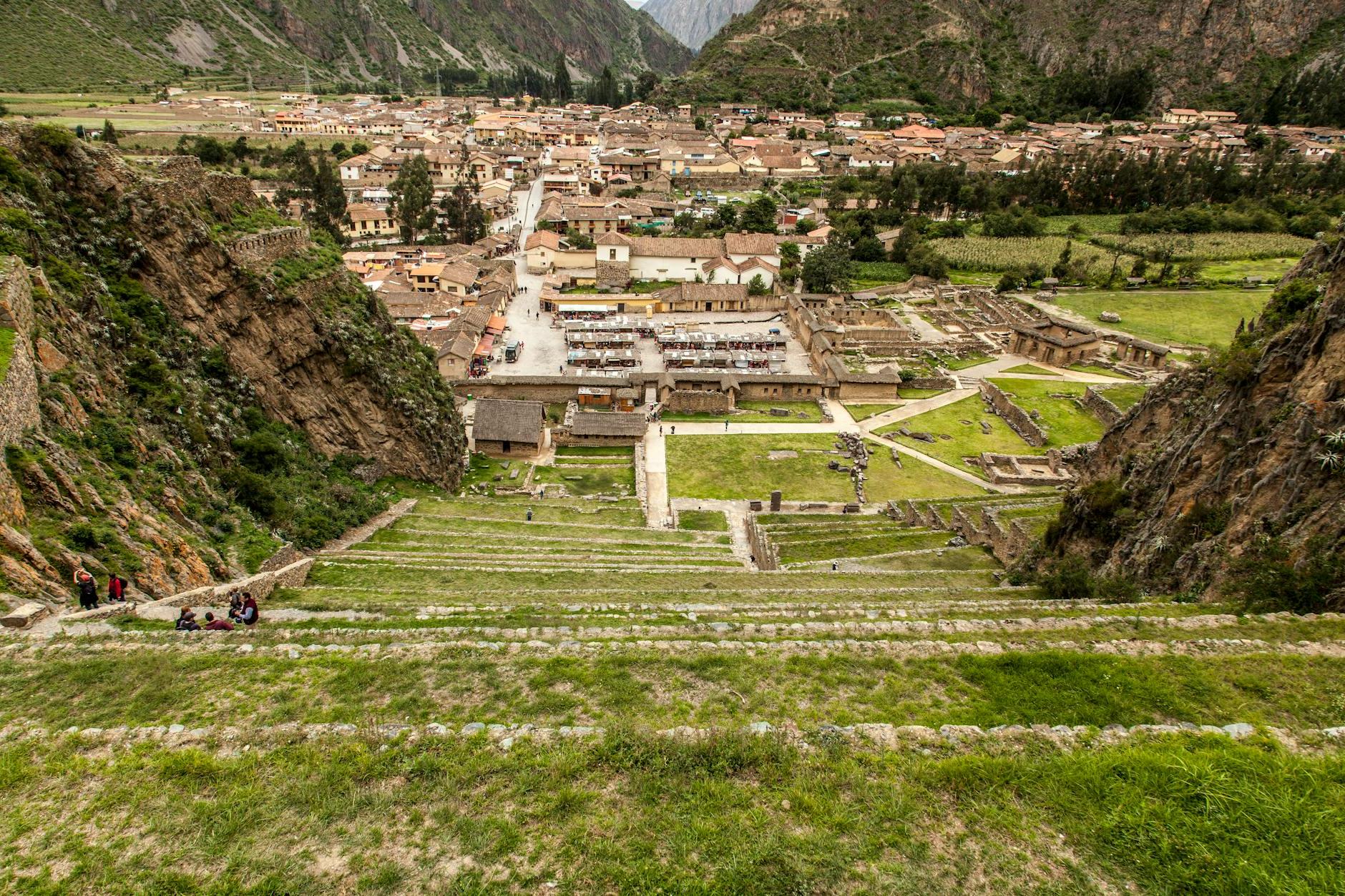 View of the Sacred Valley of the Incas in the Andes of Peru