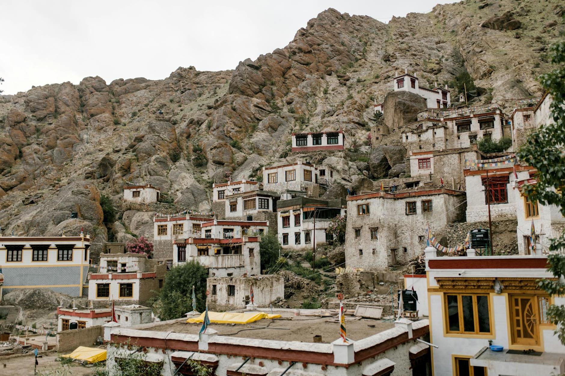 Old monastery located in mountainous terrain