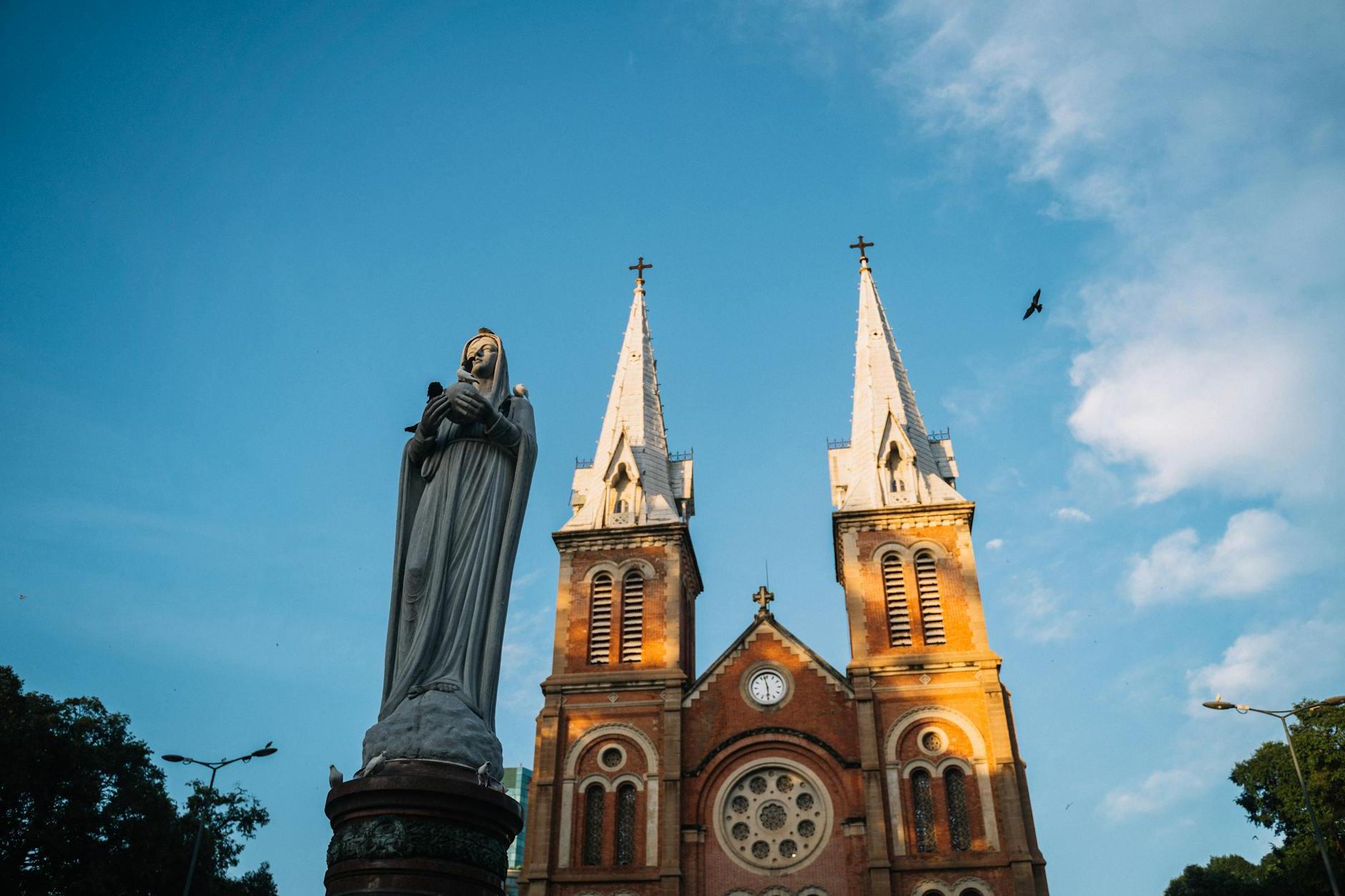 Low Angle Shot of Notre Dame Cathedral of Saigon