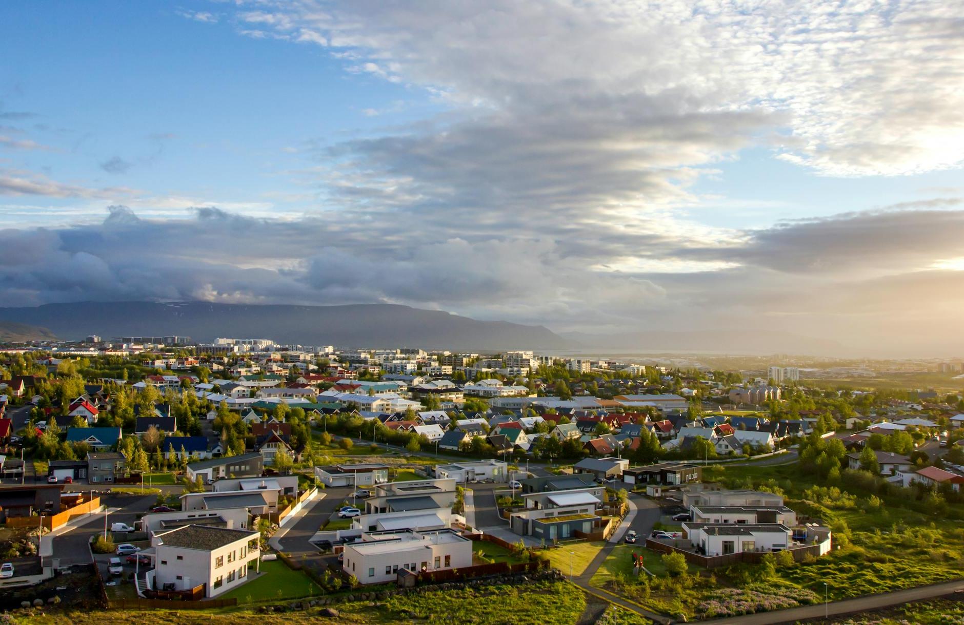 Aerial View of Houses in a Neighborhood