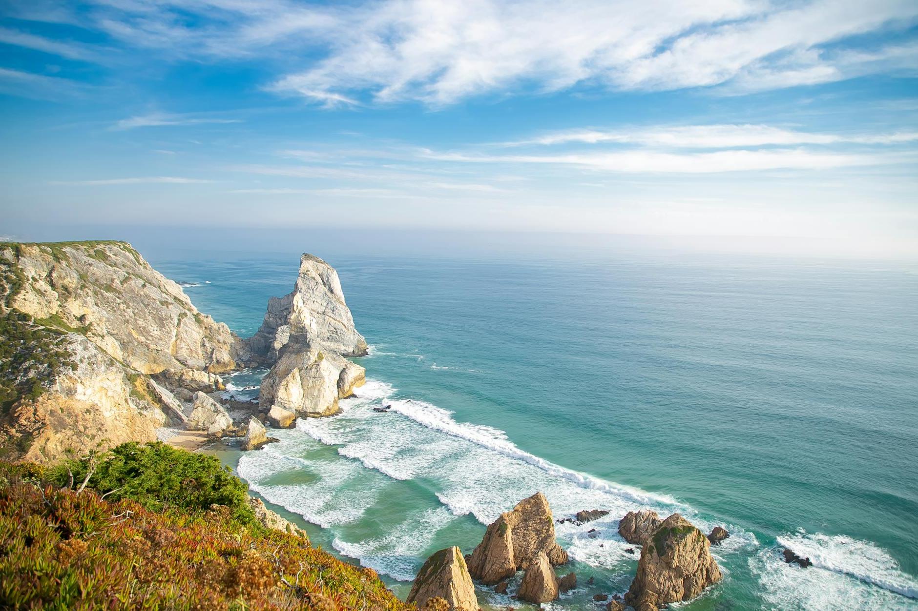 Aerial View of a Ursa Beach in Portugal