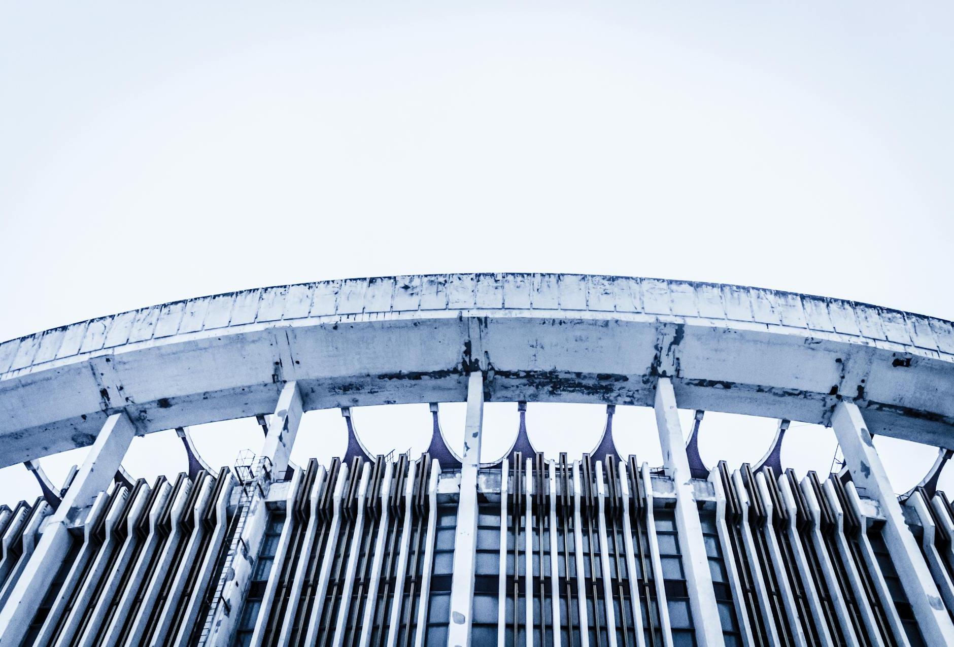 Close-up of Stadium Building Exterior