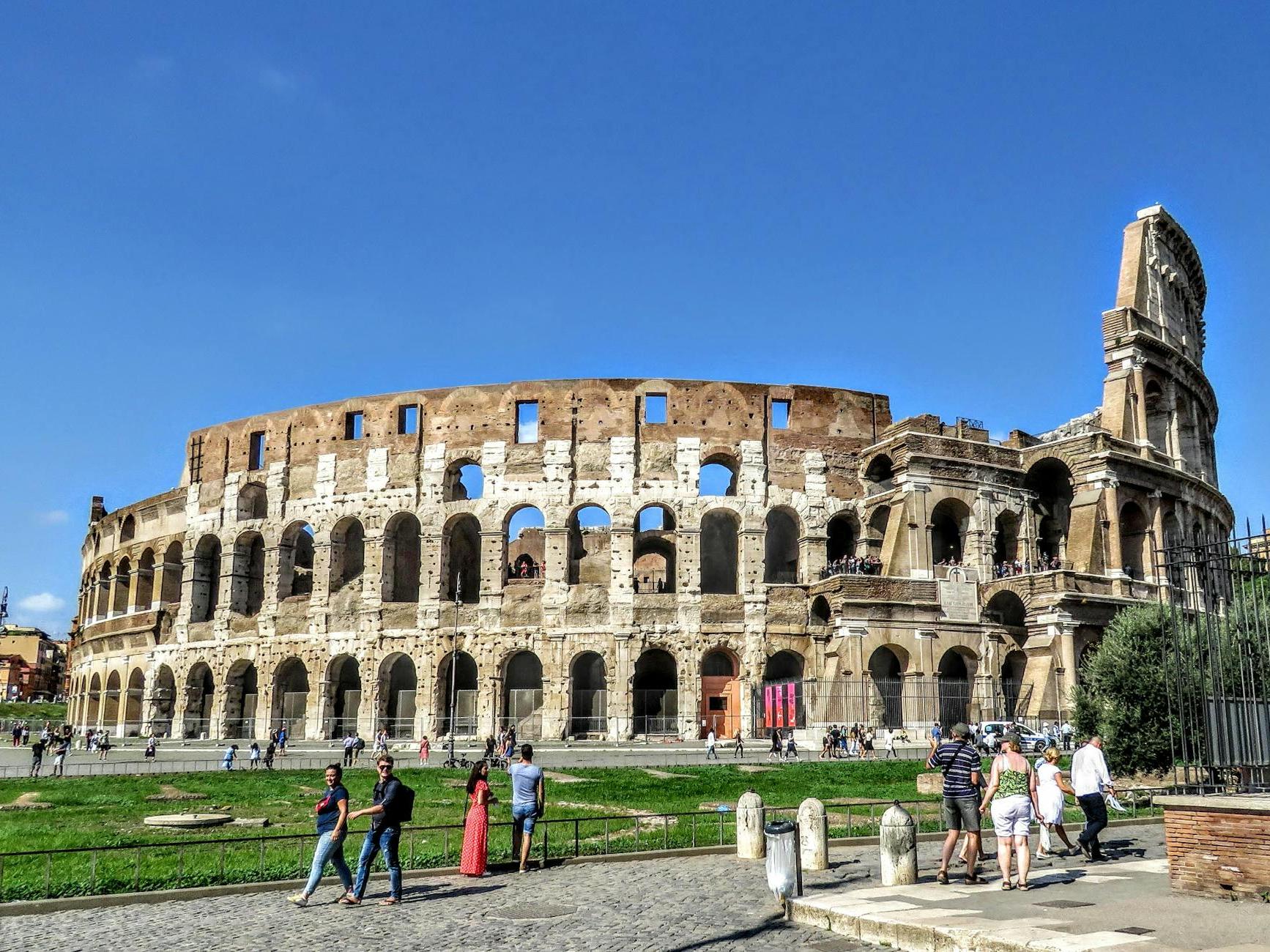 Tourists Visiting the Colosseum in Rome