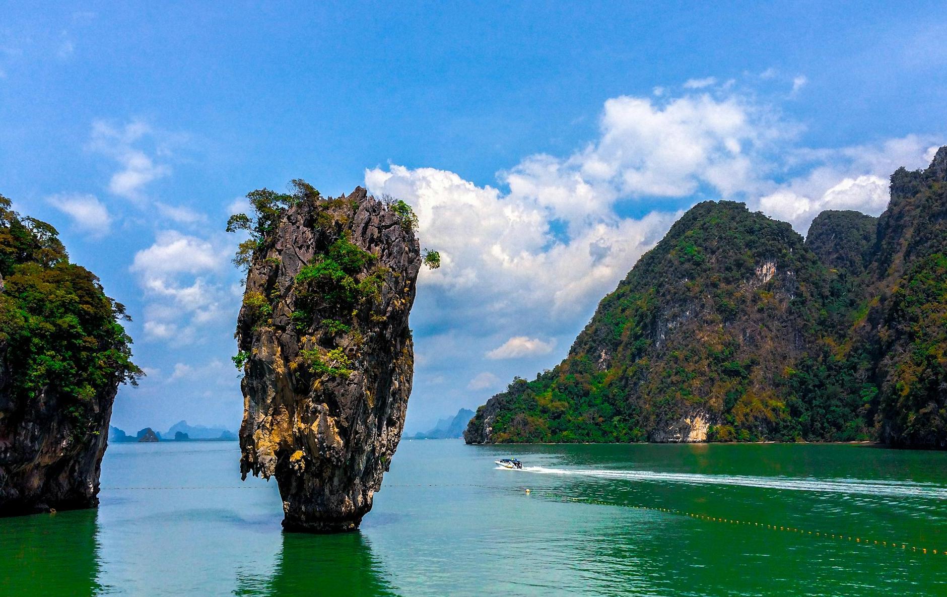 Rock Formation on Body of Water
