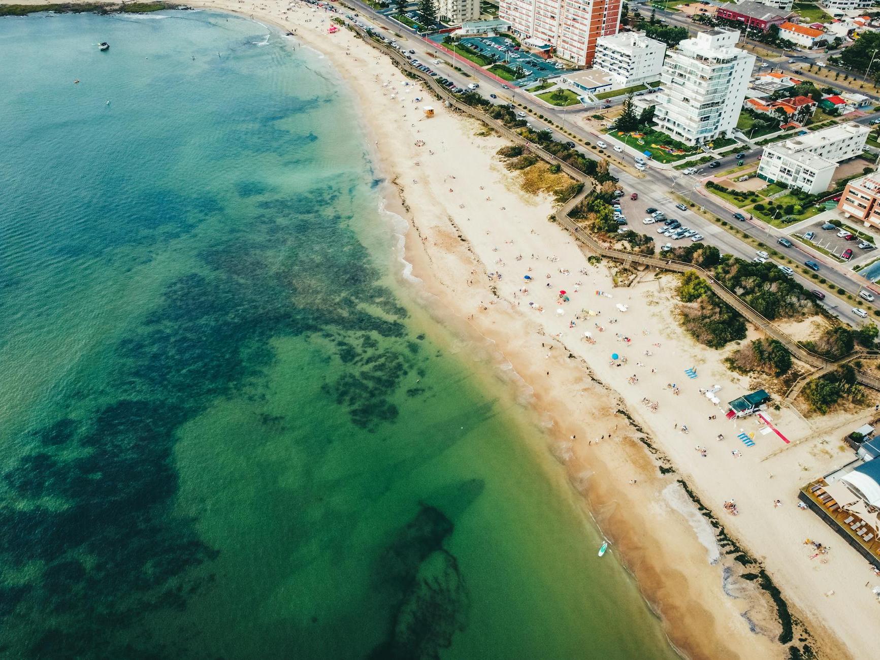 Drone Shot of People on the Beach