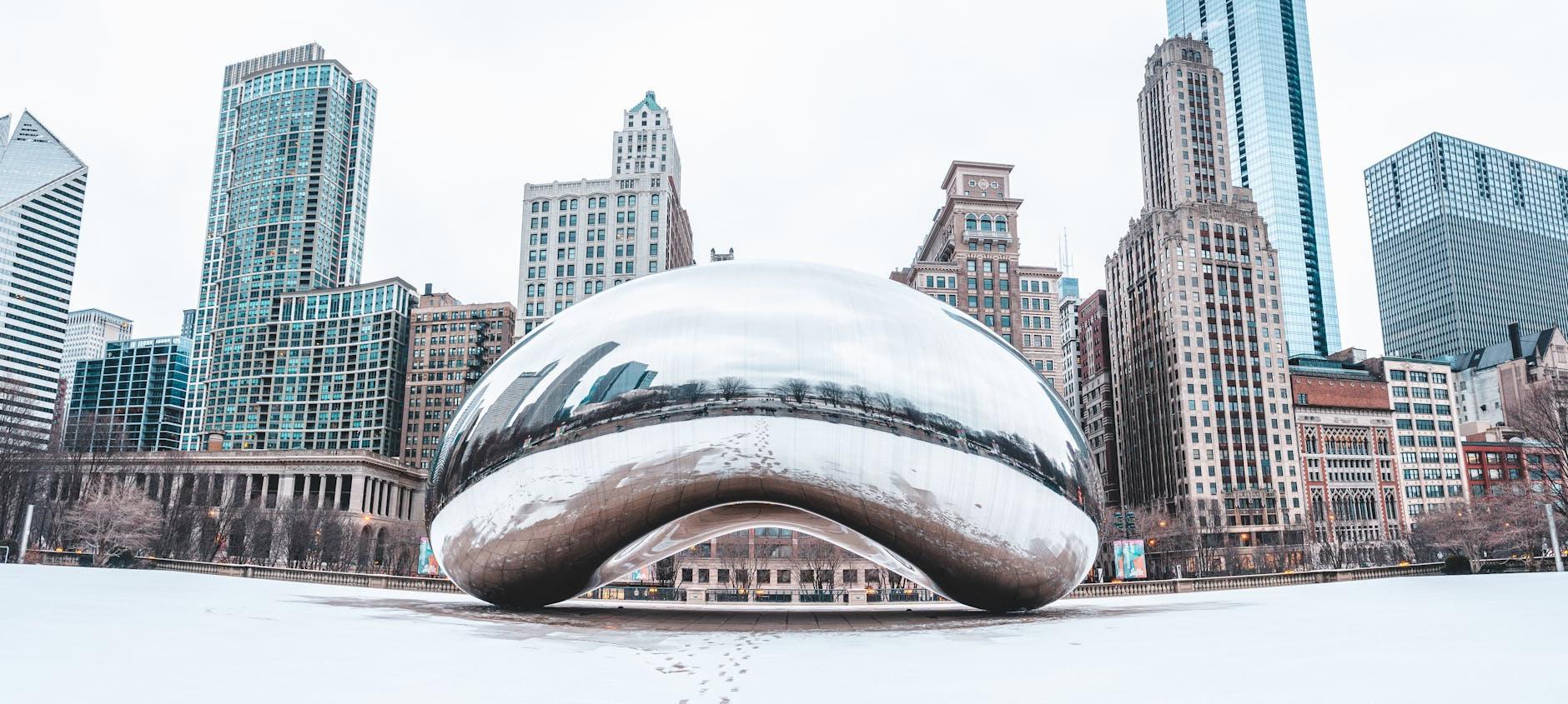 The Cloud Gate in Millennium Park Chicago, Illinois