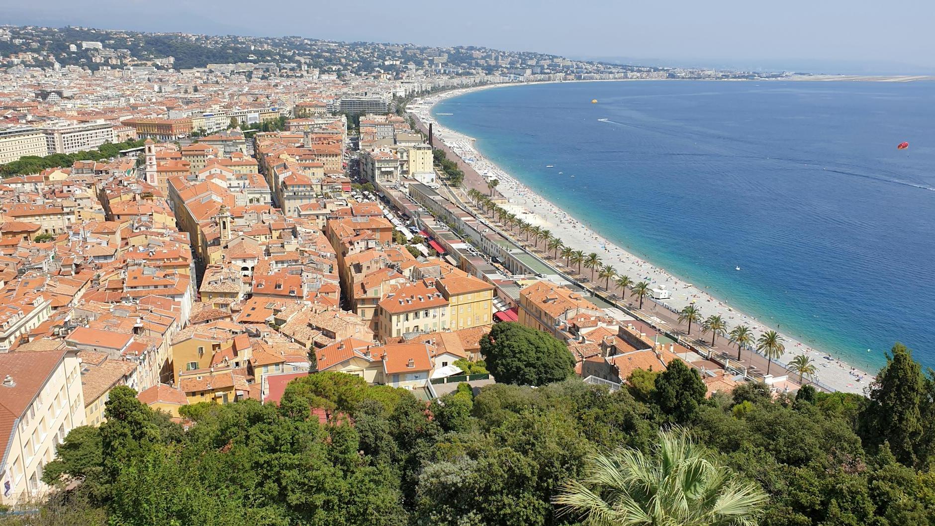 Aerial View of the Promenade des Anglais in Nice, France