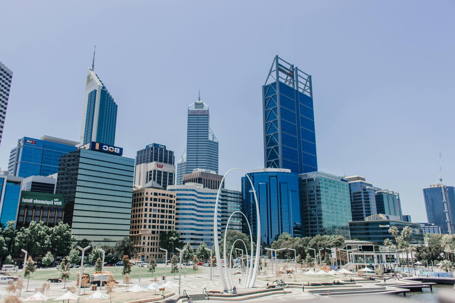 City of Perth under a Blue Sky