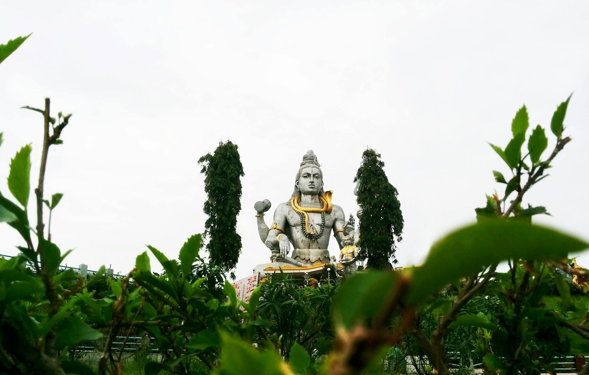 Statue on Other Side of Green Trees