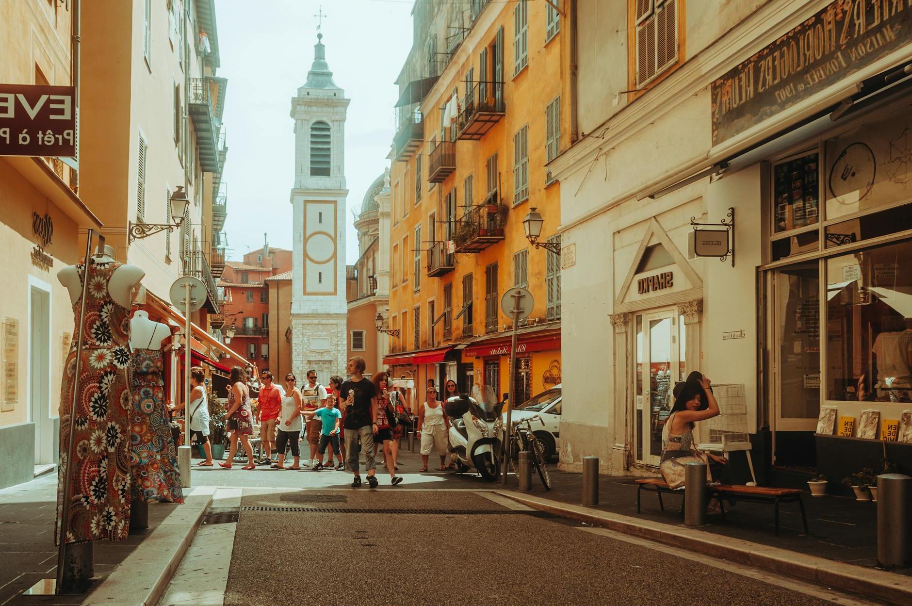 People Walking on Street Near Buildings