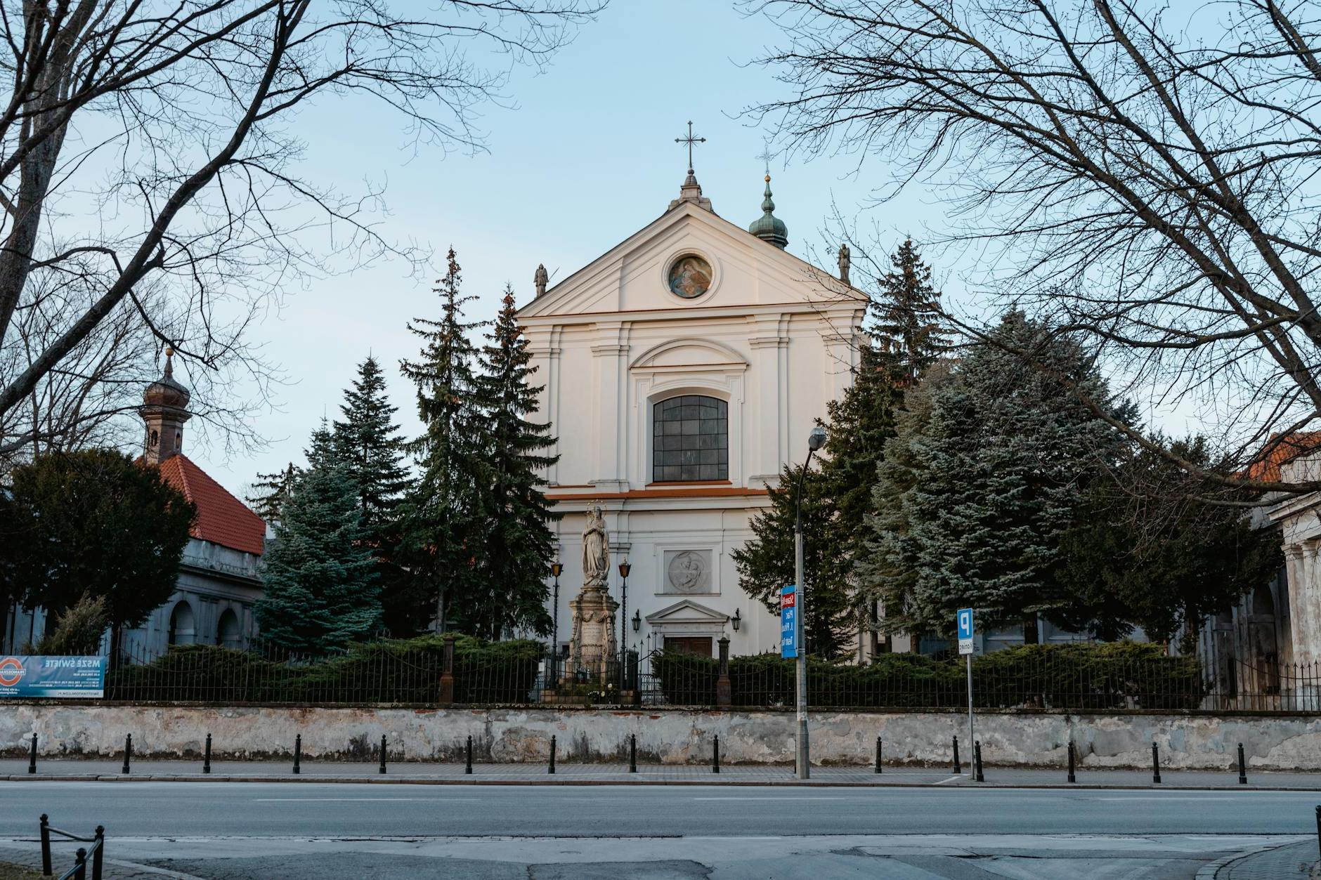 Historic Cathedral Along The Road