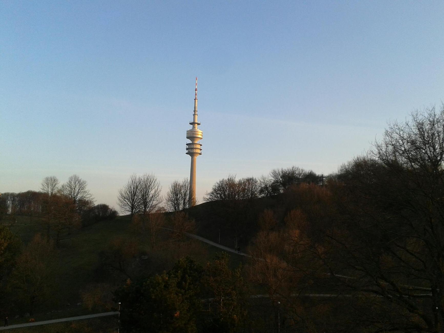 The Olympiaturm Tower in Olympic Park Munich, Germany