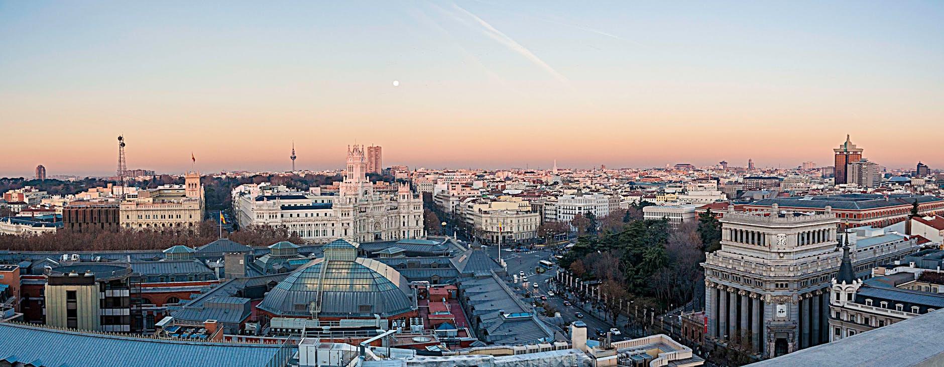 View of Madrid during Sunset