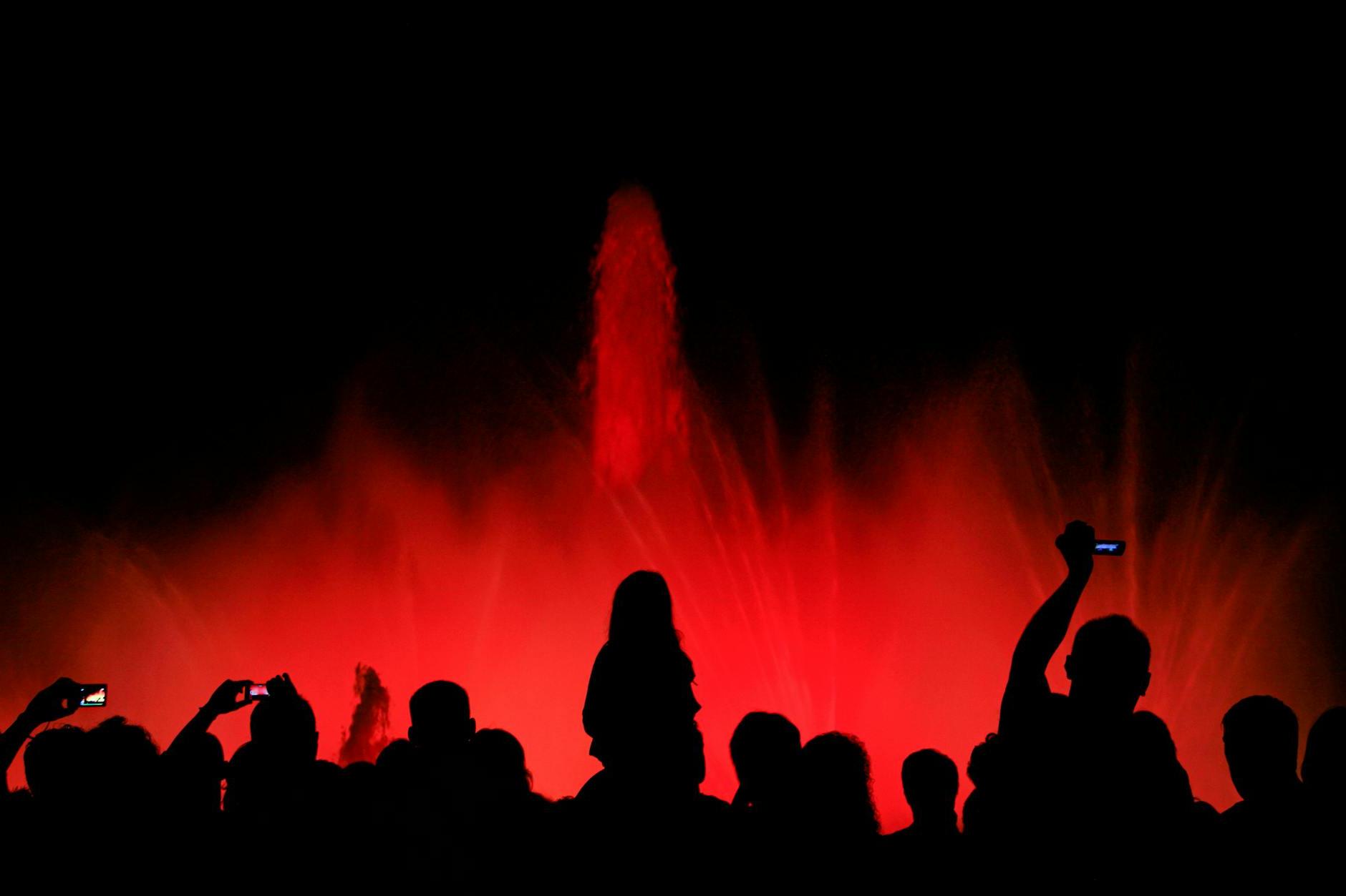 Fountain Light Show at Night