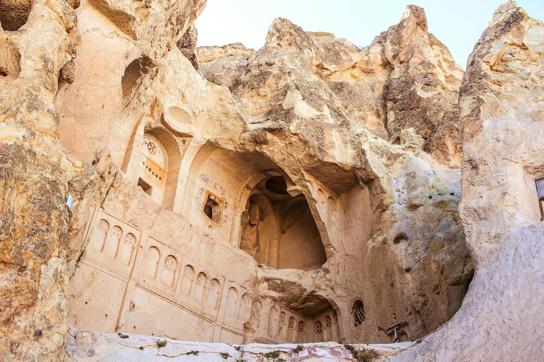 Low Angle Shot of the Dark Church, Goreme Open Air Museum