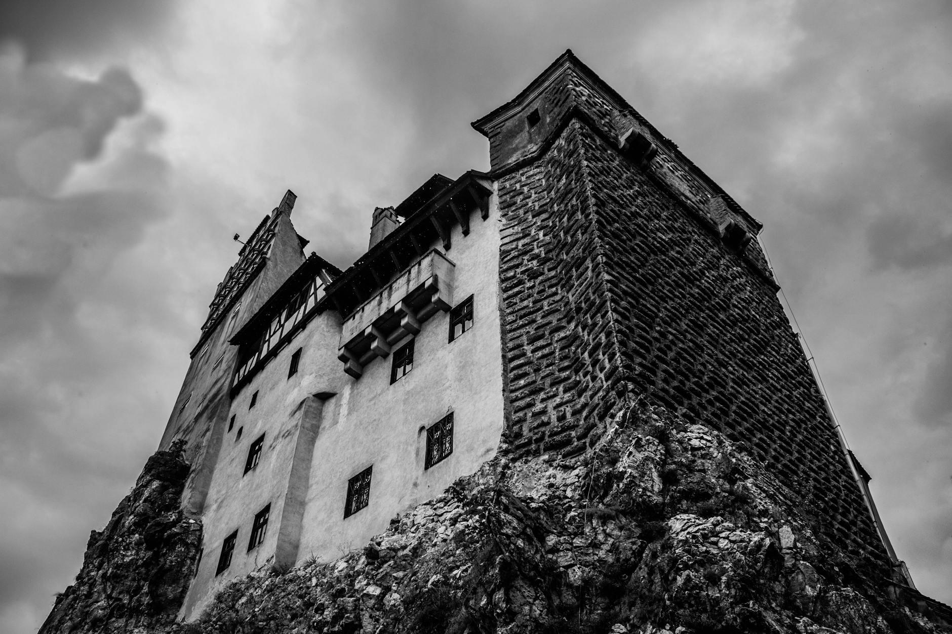 Low-Angle Shot of the Famous Bran Castle in Romania