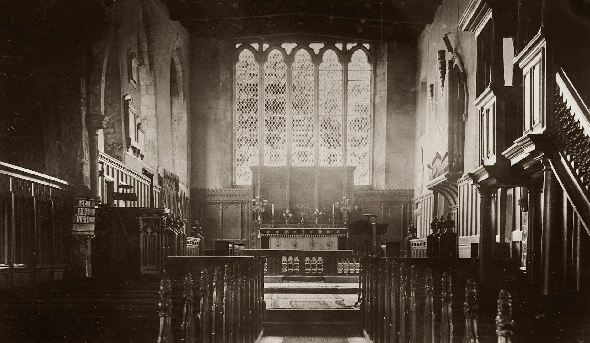 Old Photo Of An Altar Inside A Church