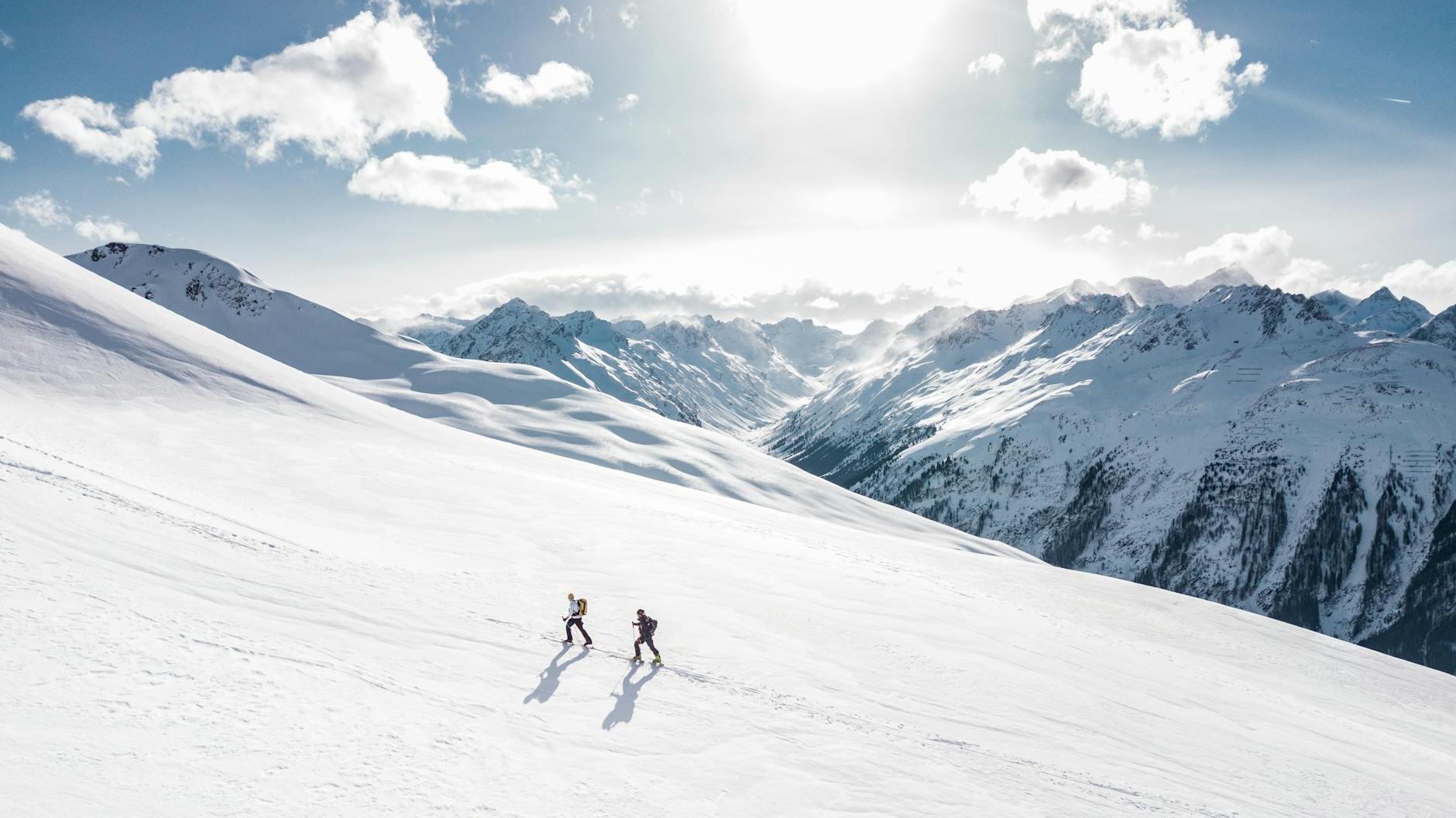 Two Man Hiking on Snow Mountain