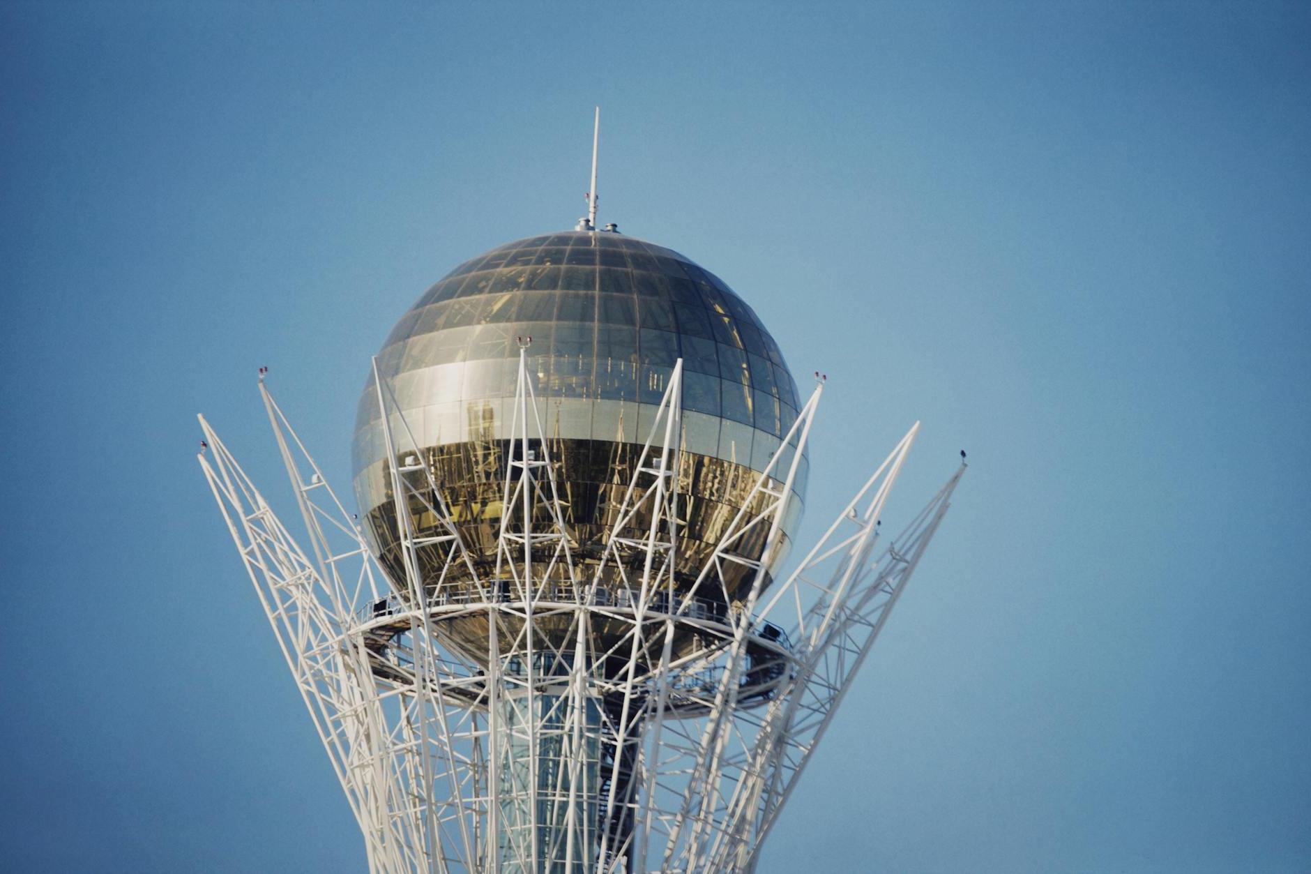 Television Tower on Blue Sky Background