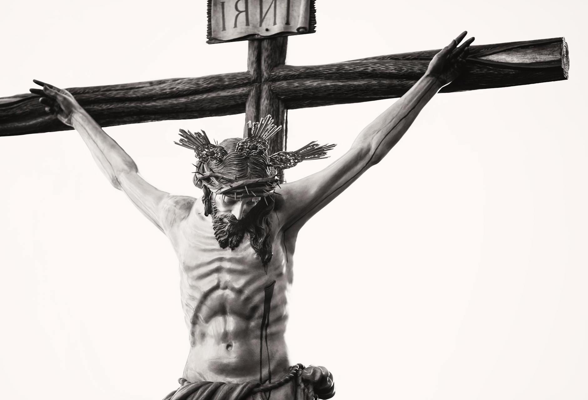 Grayscale Photo Of The Crucifix